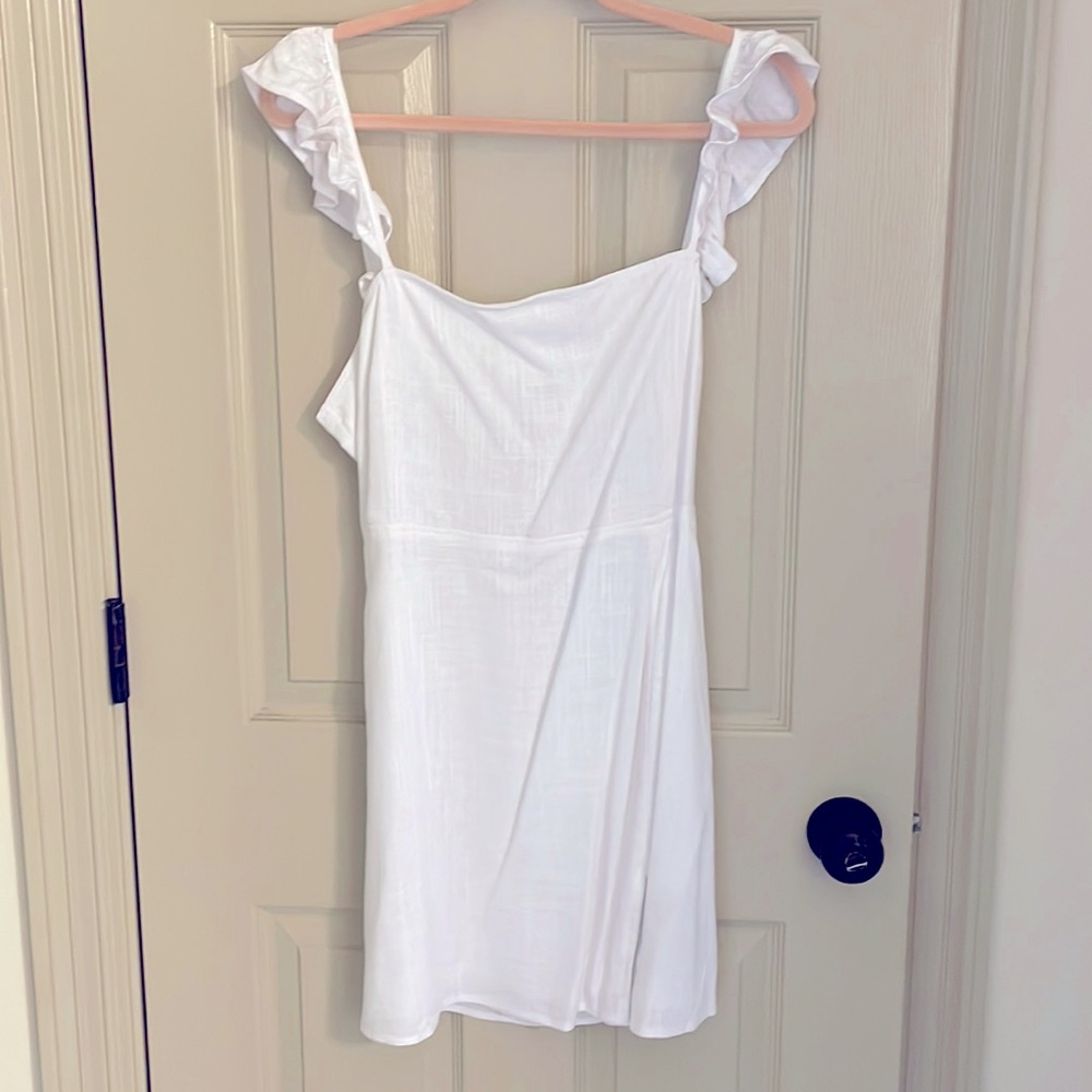 Perfect Bride White Linen Dress